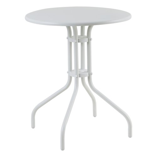 RUNDER OUTDOOR-TISCH LINO METALLIC IN WEISS Φ60x70Hcm