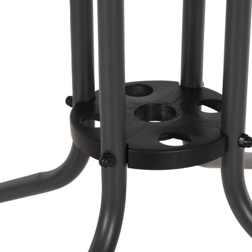 OUTDOOR-TISCH QUADRATISCH FIGO GRAU METALL-GLAS TISCHPLATTE 80Χ80Χ71Hcm