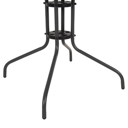 OUTDOOR-TISCH QUADRATISCH FIGO GRAU METALL-GLAS TISCHPLATTE 80Χ80Χ71Hcm