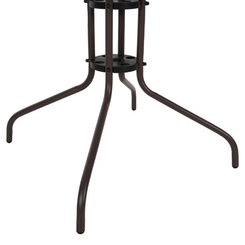 OUTDOOR-TISCH QUADRATISCH FIGO BRAUN METALL-GLAS TISCHPLATTE 80Χ80Χ71Hcm