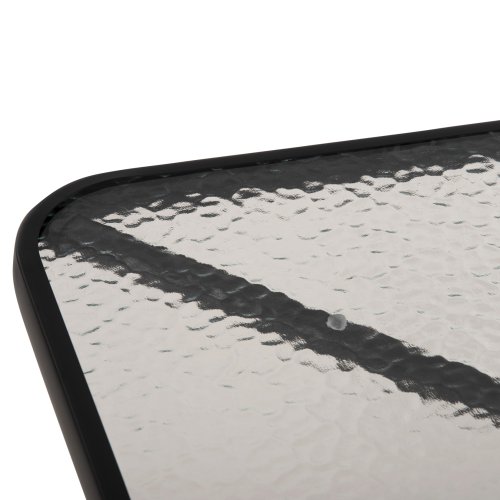 OUTDOOR-TISCH QUADRATISCH FIGO SCHWARZ METALL-GLAS TISCHPLATTE 80Χ80Χ71Hcm