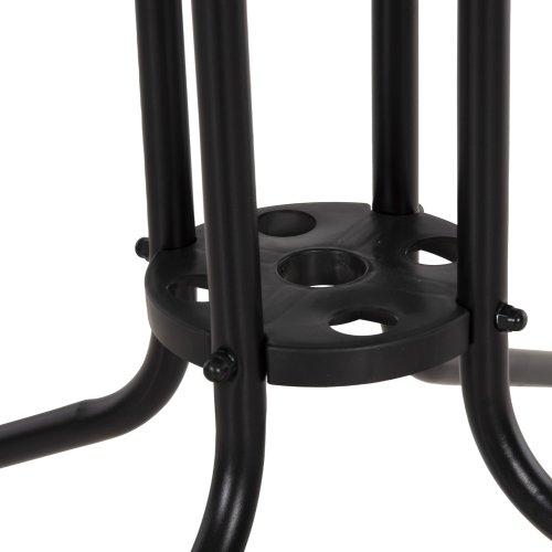 OUTDOOR-TISCH QUADRATISCH FIGO SCHWARZ METALL-GLAS TISCHPLATTE 80Χ80Χ71Hcm