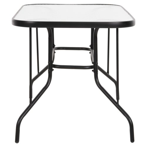 TISCH ADAM SCHWARZ METALLIC MIT GLASOBERFLÄCHE 120X70X70cm