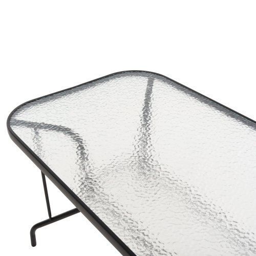 TISCH ADAM SCHWARZ METALLIC MIT GLASOBERFLÄCHE 120X70X70cm