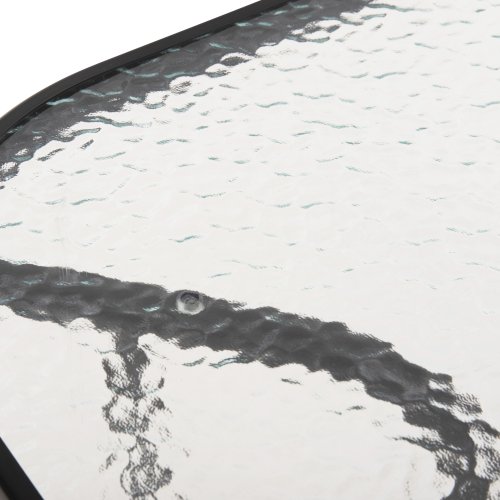 TISCH ADAM SCHWARZ METALLIC MIT GLASOBERFLÄCHE 120X70X70cm