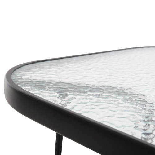 TISCH ADAM SCHWARZ METALLIC MIT GLASOBERFLÄCHE 120X70X70cm