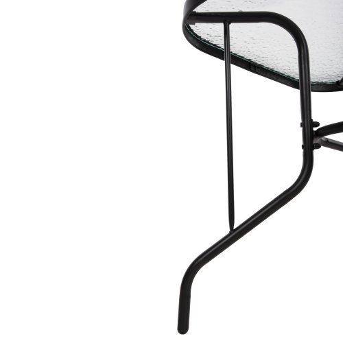 TISCH ADAM SCHWARZ METALLIC MIT GLASOBERFLÄCHE 120X70X70cm
