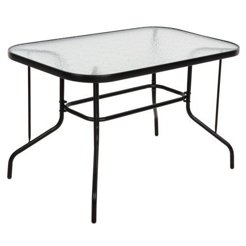 TISCH ADAM SCHWARZ METALLIC MIT GLASOBERFLÄCHE 120X70X70cm