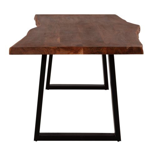 ESSTISCH MONTANA MASSIVES AKAZIENHOLZ IN WALNUSSFARBE - TISCHPLATTENSTÄRKE 5,5 cm - 200 x 95 x 81 Hcm