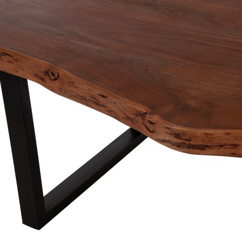 ESSTISCH MONTANA MASSIVES AKAZIENHOLZ IN WALNUSSFARBE - TISCHPLATTENSTÄRKE 5,5 cm - 200 x 95 x 81 Hcm