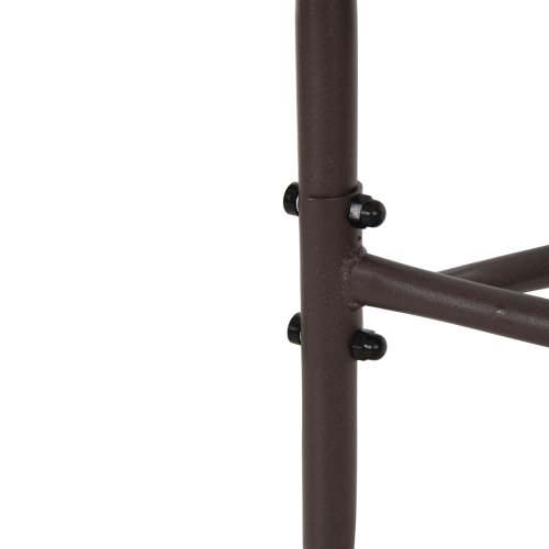 Halbrunder Tisch LIMA Metallic-BRAUN mit Glasplatte 70 x 40 x 64,5 cm.