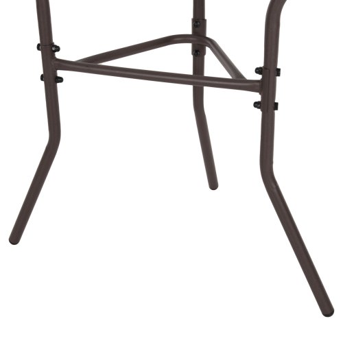 Halbrunder Tisch LIMA Metallic-BRAUN mit Glasplatte 70 x 40 x 64,5 cm.