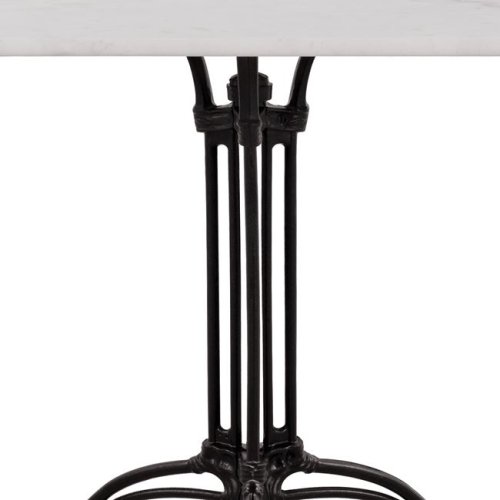 Bistrotisch aus Gusseisen mit Marmoroberfläche 70x70xH72,5 cm.