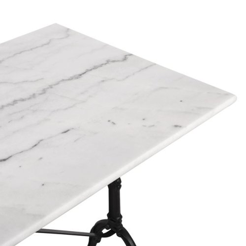 Komplett-Tisch aus Gusseisen mit Marmoroberfläche 100x60x72 cm