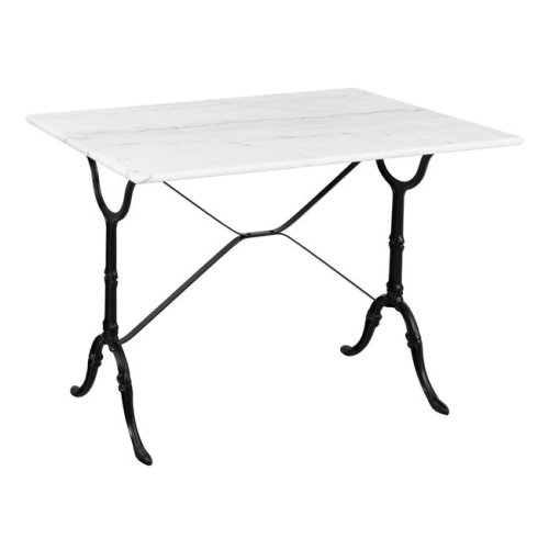 Komplett-Tisch aus Gusseisen mit Marmoroberfläche 100x60x72 cm