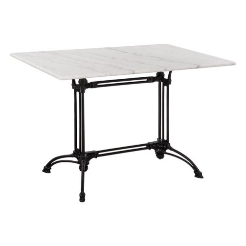 Komplett-Tisch aus Gusseisen mit Marmoroberfläche 110x70xH72,5 cm