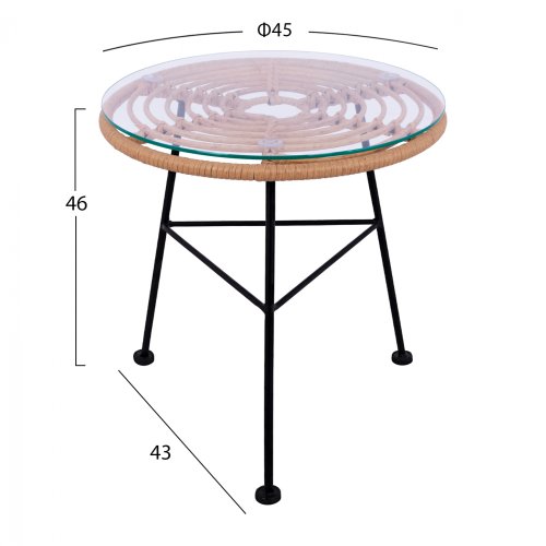 Moderner Tisch „Allegra I“ in Beige Schwarz