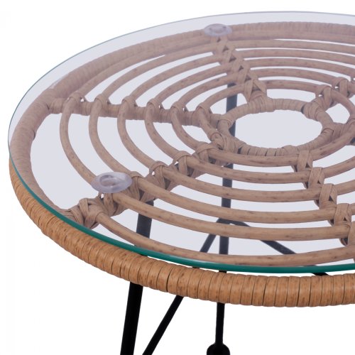 Moderner Tisch „Allegra I“ in Beige Schwarz