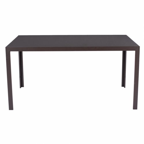 METAL RECTANGULAR TABLE BROWN WITH BROWN GLASS 150X90Χ75cm