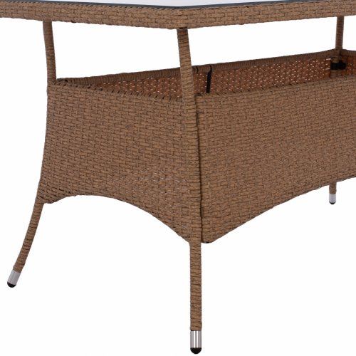 MINSK RATTAN METAL TABLE BEIGE BROWN 150x90x75 cm
