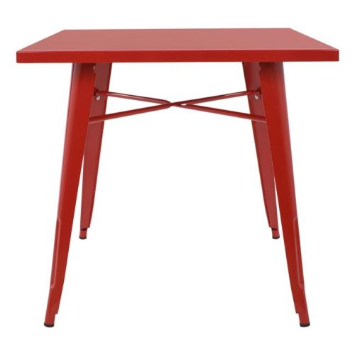 Metalltisch in der Farbe Rot 80x80x76 cm