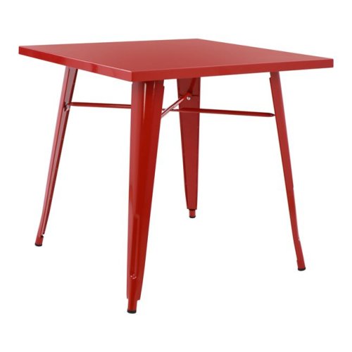 Metalltisch in der Farbe Rot 80x80x76 cm