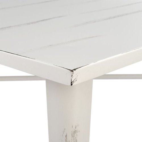 Metal table in the color white patina 80x80x76 cm
