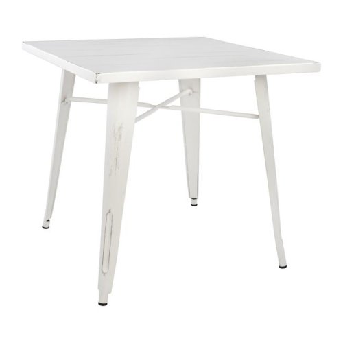 Metal table in the color white patina 80x80x76 cm