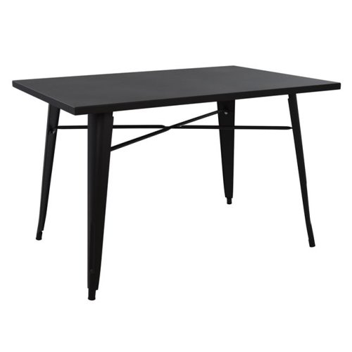 Metal table in matt black color 120x80x76 cm