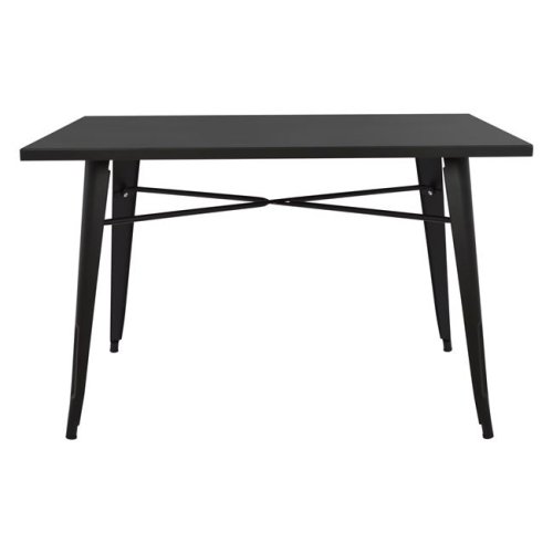 Metal table in matt black color 120x80x76 cm