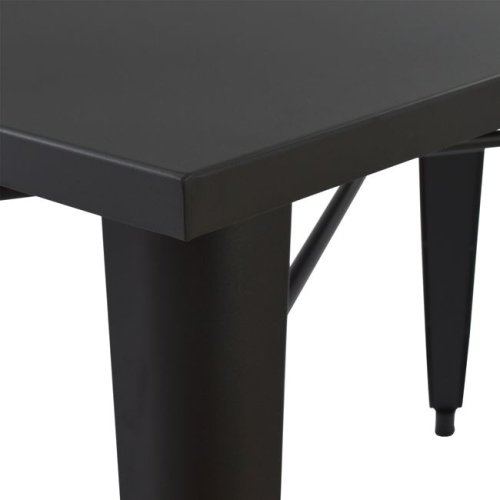 Metal table in matt black color 120x80x76 cm