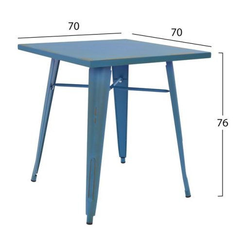 Μεταλλικό τραπέζι σε μπλε πατίνα χρώμα 70x70x76 cm