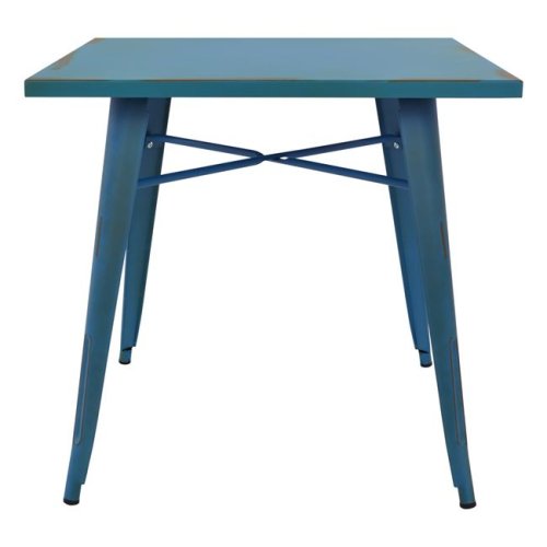 Metal table in the color blue patina 80x80x76cm