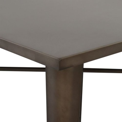Metallic table in rusty color 70x70x76cm