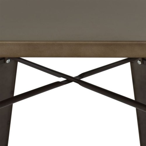 Metallic table in rusty color 70x70x76cm