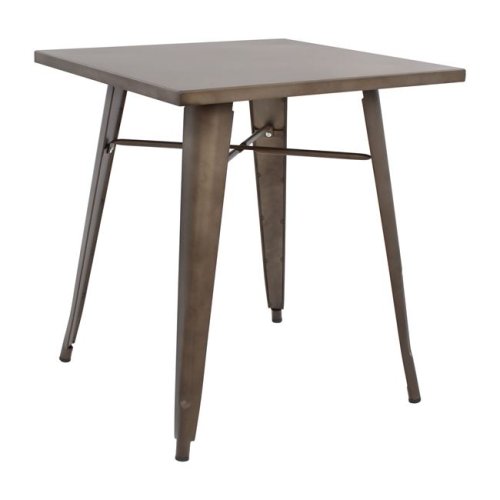 Metallic table in rusty color 70x70x76cm
