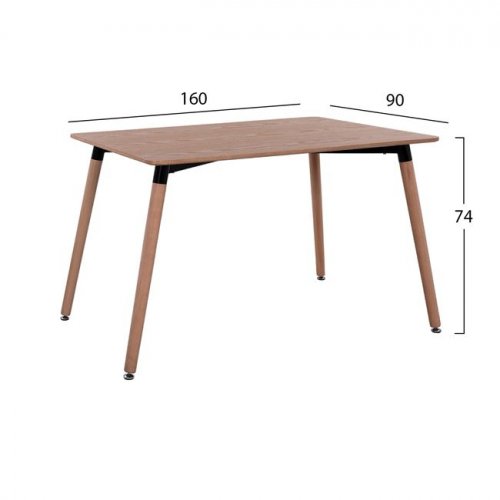Tisch 160Χ90X74,5 natürlich mit Holzfüßen