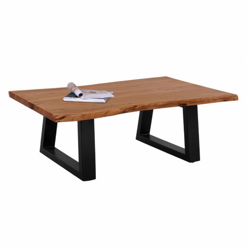 MONTANA WOHNZIMMERTISCH 4cm. MASSIVES DICKES AKAKIAHOLZ NATÜRLICH 115x63x40cm