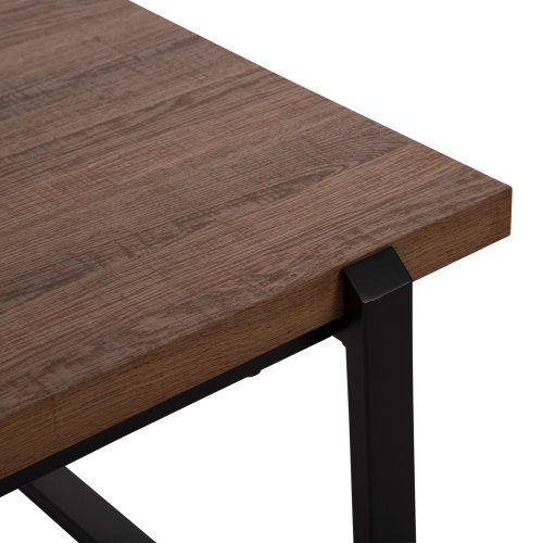 COFFEE TABLE MDF IN WALNUT TABLETOP-BLACK METAL BASE 120x60X46Hcm