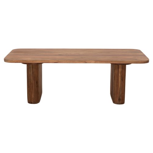 COUCHTISCH MASSIVES AKAZIENHOLZ IN NATÜRLICHER FARBE 120x60x40Hcm