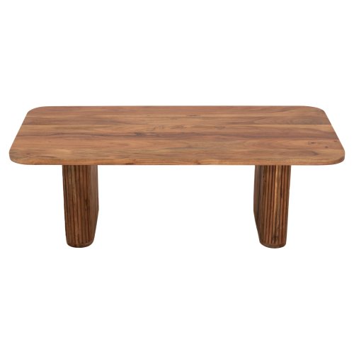 COUCHTISCH MASSIVES AKAZIENHOLZ IN NATÜRLICHER FARBE 120x60x40Hcm