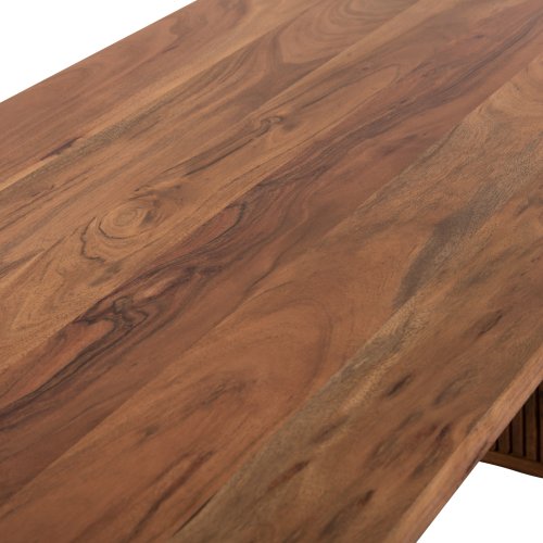 COUCHTISCH MASSIVES AKAZIENHOLZ IN NATÜRLICHER FARBE 120x60x40Hcm