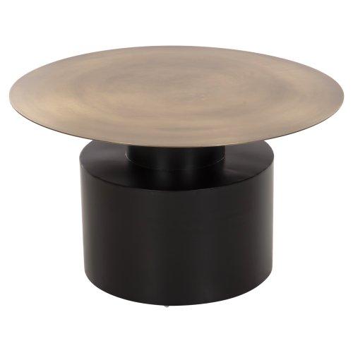 COUCHTISCH CUTTY METALL IN SCHWARZ UND ANTIKMESSING Φ76x45,5Hcm