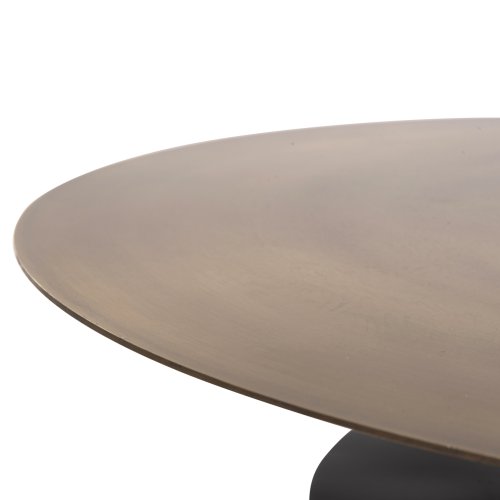 COUCHTISCH CUTTY METALL IN SCHWARZ UND ANTIKMESSING Φ76x45,5Hcm