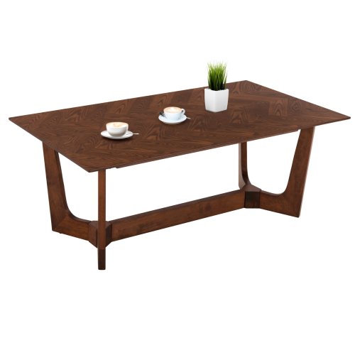 Couchtisch MDF mit speziellem Eschenfurnier in der Farbe Walnuss, 120 x 60 x 45 cm
