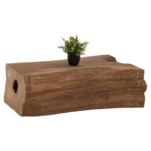 COUCHTISCH TORANKU TEAKHOLZ MASSIVER STAMM IN NATUR