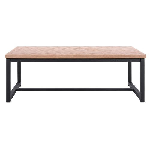 Couchtisch "Chanelle" in natürlicher Farbe mit schwarzen Füßen 110x59x38 cm