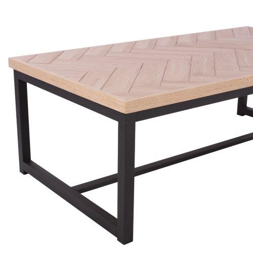 Couchtisch "Chanelle" in natürlicher Farbe mit schwarzen Füßen 110x59x38 cm
