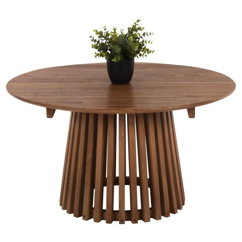 COUCHTISCH RUND MASSIVES MINDIHOLZ-NATÜRLICH Φ80X45H cm