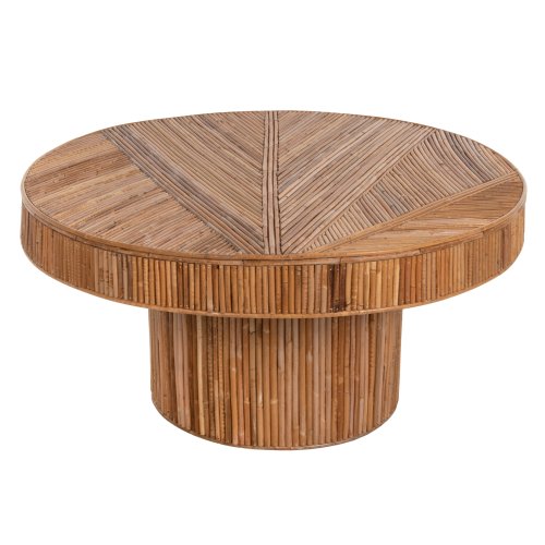 COUCHTISCH RUND GATSBY RATTAN IN NATÜRLICHER FARBE Φ100x50Hcm